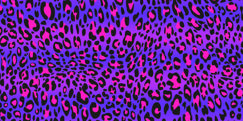 Purple leopard y2k animal print pattern with black spots on pink background - trendy nostalgic texture for fashion design, digital wallpaper, textile printing and retro aesthetic decorative projects.