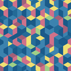 Stunning isometric cube pattern design, modern geometric background, colorful abstract texture, vector art