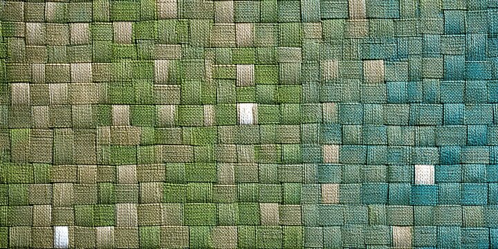 Padr&atilde;o de Textura Abstrata Pixelada em Tons de Verde e Azul
