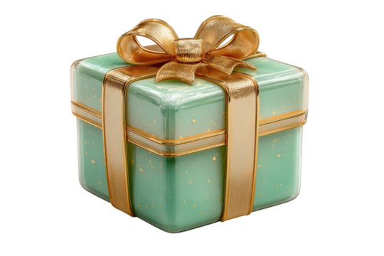 Luxurious gift box turquoise gold ribbon celebration present giving surprise holidays elegant design