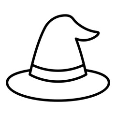 魔女の帽子のハロウィン線画アイコン