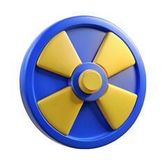 3d radiation symbol icon isolated on transparent background
