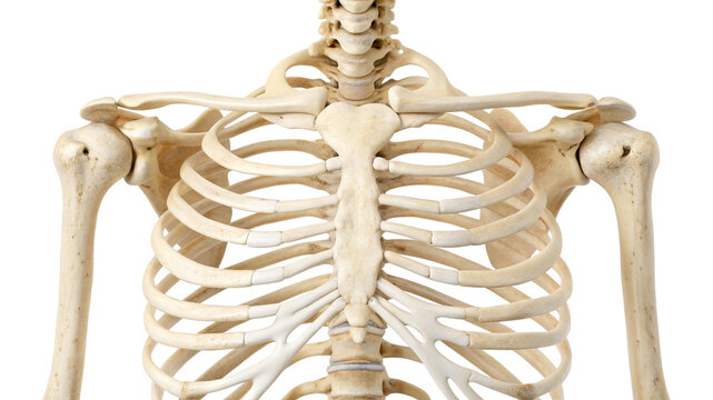 Human rib cage and shoulder bones close up human skeleton