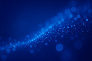 Fototapeta premium Blue glitter bokeh background with sparkling lights and elegant glow. Luxury design, festive events, digital marketing, holiday projects. Modern, sophisticated branding concepts.