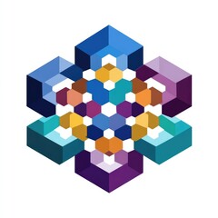 Obraz premium Geometric, colorful, 3D flower