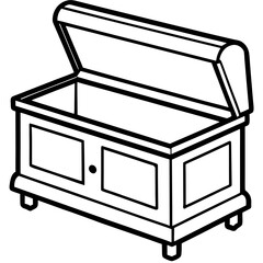 Children's toy storage bench vector 