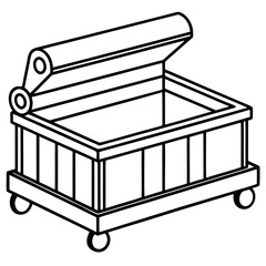 Children's toy storage bench vector 
