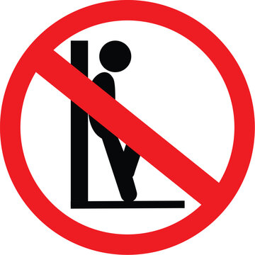 No Loitering Sign with Red Circle and Black Silhouette, Ideal for Public Safety Notices
