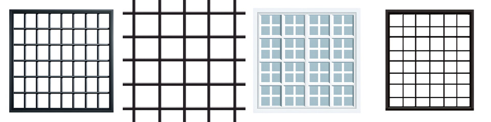Window Grid Collection, Modern Architecture Element