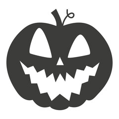 Funny Halloween pumpkin silhouette. Illustration on transparent background