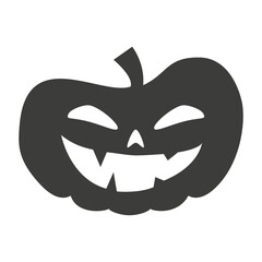 Funny Halloween pumpkin silhouette. Illustration on transparent background