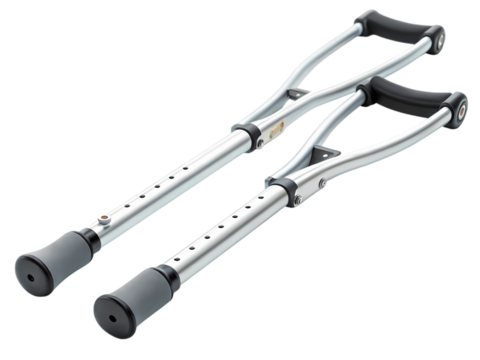 Pair of Adjustable Aluminum Crutches