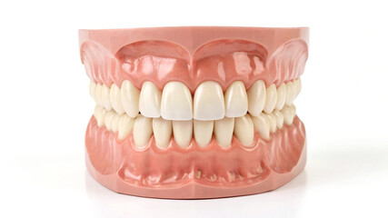 Obraz premium Realistic Dental Model With White Teeth And Pink Gums