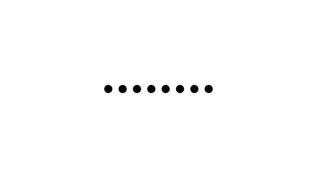 Minimalist design featuring a horizontal row of evenly spaced black dots centered on a clean white background, perfect for modern graphic and creative projects.  
