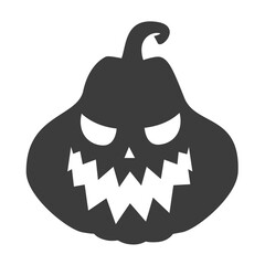 Funny Halloween pumpkin silhouette. Vector illustration isolated on a white background