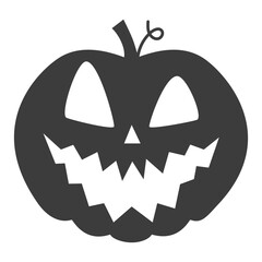 Funny Halloween pumpkin silhouette. Vector illustration isolated on a white background