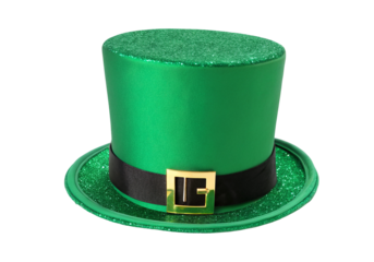 Festive green top hat with glitter black band Irish celebration St. Patrick's Day party costume