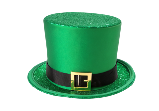 Festive green top hat with glitter black band Irish celebration St. Patrick's Day party costume