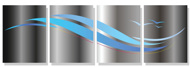 Fototapeta premium Ocean Wave logo. Graphic symbols of ocean or flowing sea water stylized for business identity vector. 