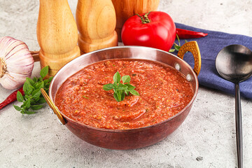 Cold vegan tomato soup Gazpacho