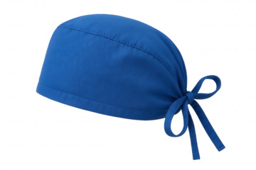 Professional Blue Scrub Cap with Tie Closure, Ideal for Medical and Healthcare Settings