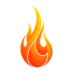 Stylized Vector Fire Flame with Smooth Gradients
