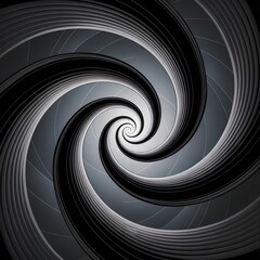 Fototapeta premium Hypnotic black and white spiral vortex leading to infinity. An abstract swirling geometric tunnel background concept.