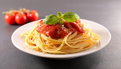 spaghetti pomodoro vegetarian food, AI generated