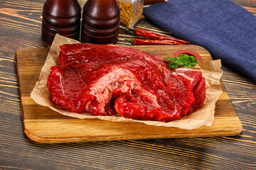 Raw beef meat piece for cooking