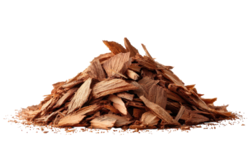 Wood Shavings Brown Mulch Close Up for Compost Garden Care Ground Cover Pile Tree Bark Gardening