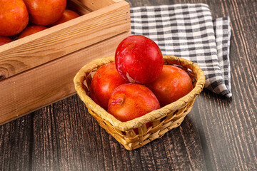Fresh sweet juicy  purple plums