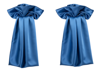 Elegant royal blue fabric bow ties with sophisticated design for formal event decoration backdrop