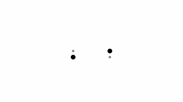 Simple icon with two vertical dot columns, one increasing and one decreasing in size, centered on a white background, ideal for modern design or interface elements.
