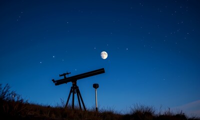 Sky Watcher &ndash; Telescope Under Moonlight.