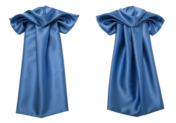 Luxurious blue fabric folds background perfect for textiles and interior decor inspiration ideas