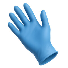 Obraz premium Blue medical glove for hand protection isolated on transparent background