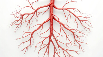 Red Arterial Network Branching Against White artery