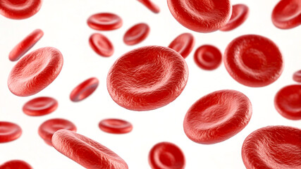 Fototapeta premium Red blood cells floating in fluid erythrocytes circulation