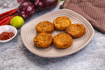 Fried potato crispy golden hash brown