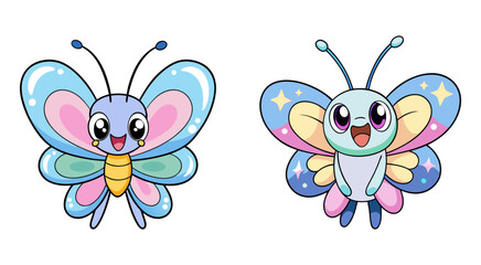 Obraz premium Cartoon butterfly character vector illustration design