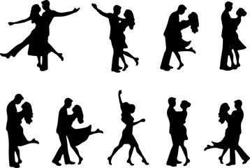 Obraz premium Elegant Female Silhouette Profile Bundle