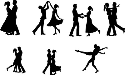 Obraz premium Elegant Female Silhouette Profile Bundle