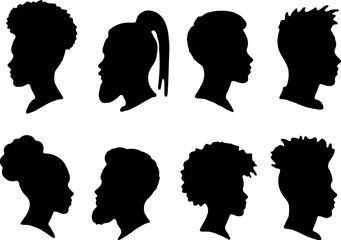 Dancing Couples And Female  Profile with Various Hairstyles" Bundle
