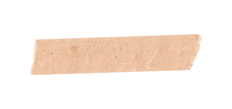Vintage brown Torn Paper on a Transparent Background, Adhesive paper tape isolated on a white background - Powered by Adobe