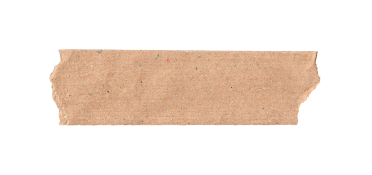 Vintage brown Torn Paper on a Transparent Background, Adhesive paper tape isolated on a white background