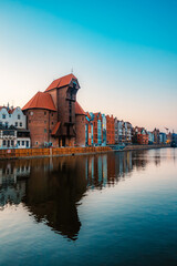 Gdansk with Motlawa river in Poland. Old town colourful house with Zuraw or crane © Zedspider
