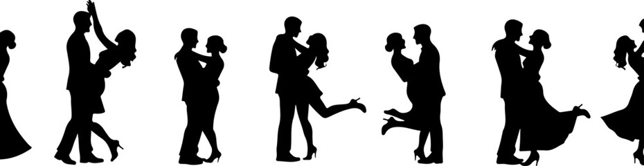 Dancing Couples And Female  Profile with Various Hairstyles" Bundle