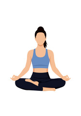 Fototapeta premium Woman in Lotus Pose: Meditation & Wellness Illustration