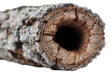 Enchanting hollow log macro photography rustic textured detail weathered bark close up nature s raw