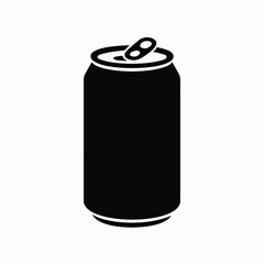 Obraz premium Black Silhouette of an Open Beverage Can